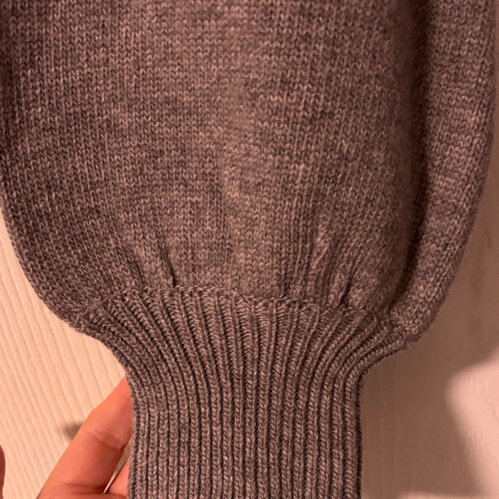 LPA.. Sz Medium…Light Charcoal Wrap Cropped Cardigan W Bubble Sleeve - Picture 9 of 10